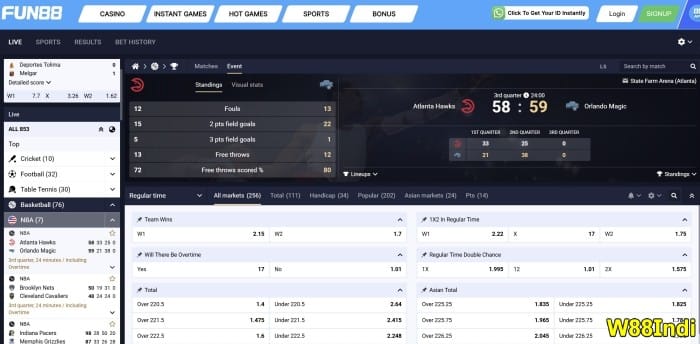 Fun88 India Review เว็บไซต์บาสเกตบอลที่ดีที่สุด